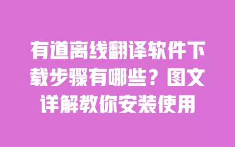 有道离线翻译软件下载步骤有哪些?图文详解教你安装使用 一