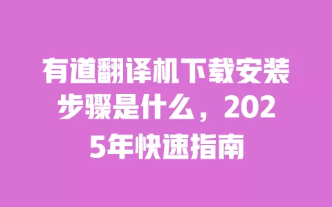 有道翻译机下载安装步骤是什么,2025年快速指南 一